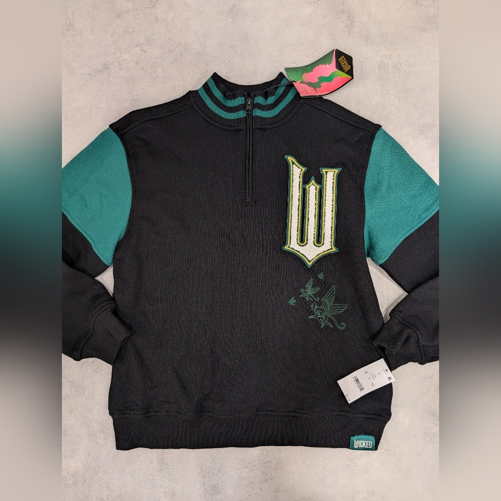 New, Wicked Pullover Half Zip Sweatshirt Size Large